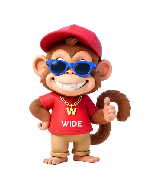 Mascota de Wide con una sonrisa y el pulgar arriba